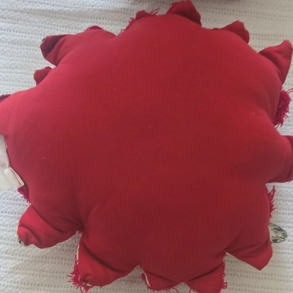 Holiday Time Red and Gold Poinsettia Two Pillow